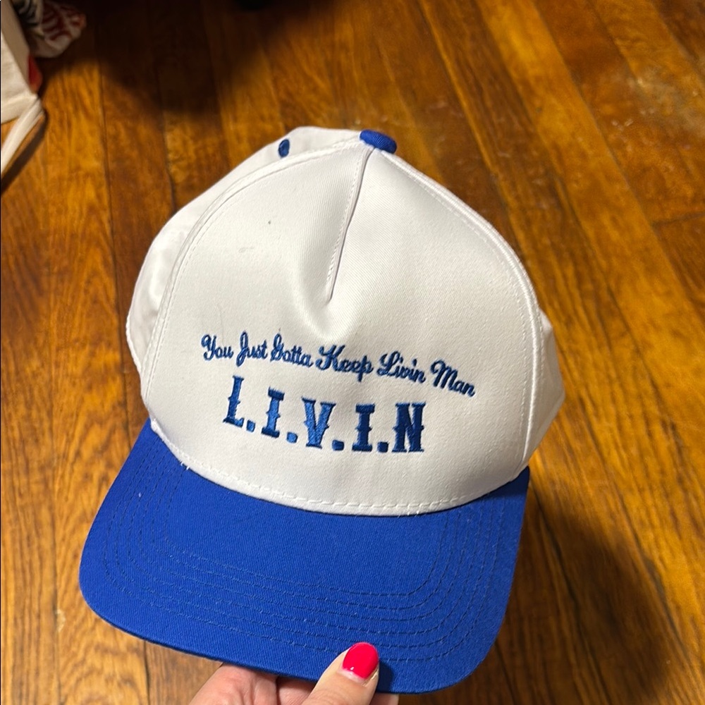 Blue and White Trucker Hat